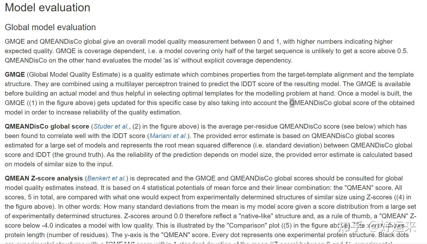 Swiss model 的预测结果GMQE和QMEAN4，是什么意思？ 知乎