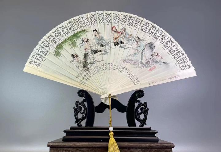 猛犸象牙《竹林七贤扇子》:一窥古代工匠的巧思和才情 - 知乎