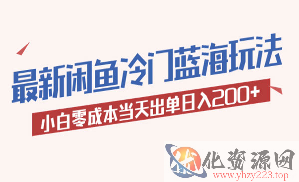 《2023最新闲鱼冷门蓝海玩法》小白零成本当天出单日入200+_wwz