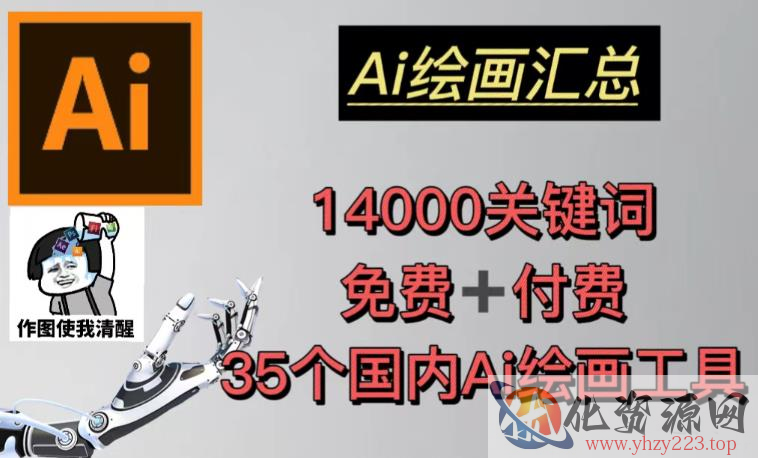 AI绘画汇总14000关键词+35个国内AI绘画工具（兔费+付费）头像壁纸不用愁