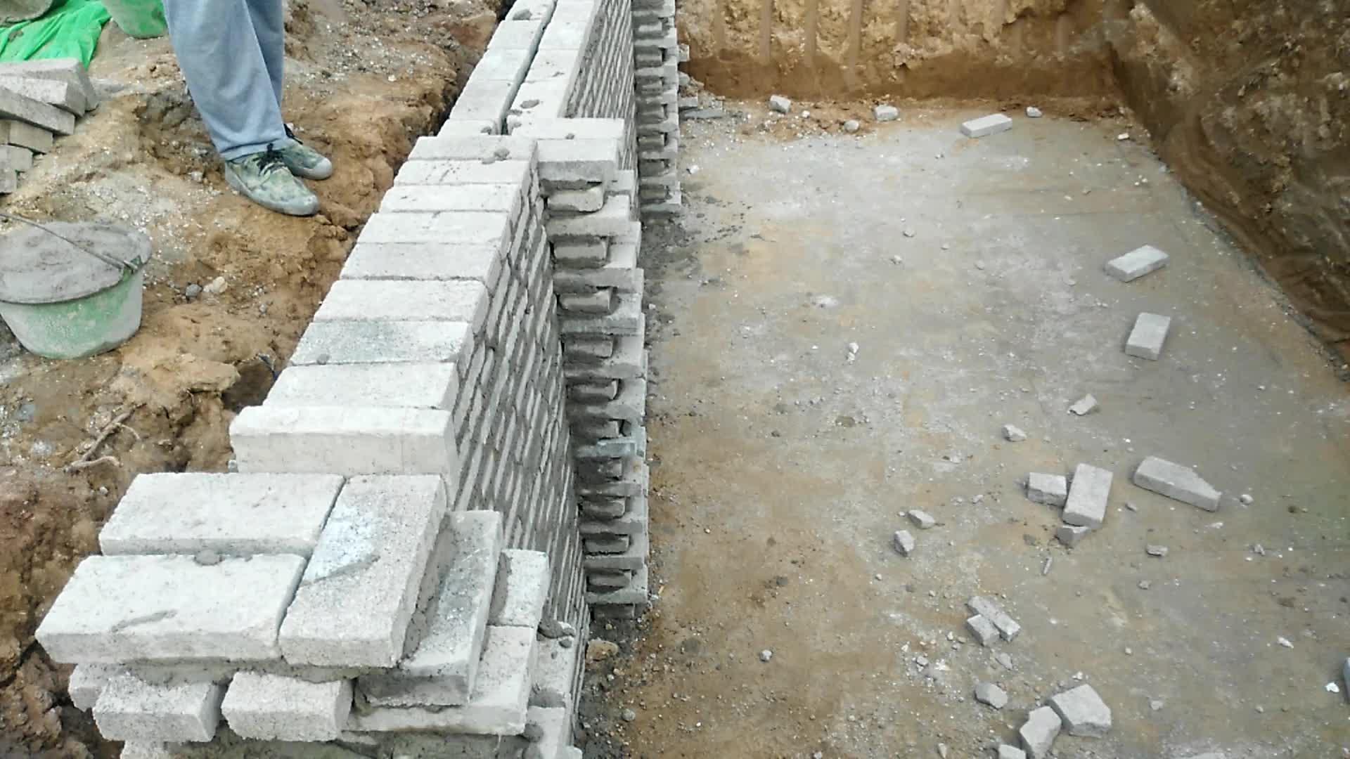 沉淀池砖块砌筑直槎留设