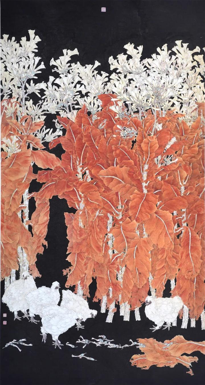 沂蒙画派名家作品展:山东沂蒙画派研究院副秘书长张伟作品《橘红色》