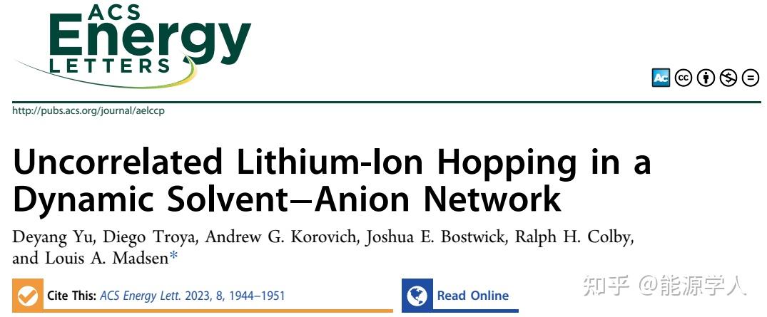全新的Li+跃迁机制--解耦溶剂-阴离子网络中的锂离子跃迁机制 - 知乎