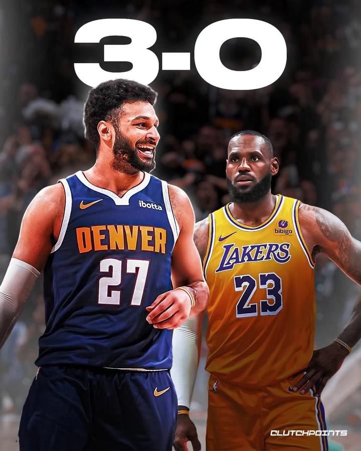 掘金3比0湖人!掘金王朝来了?詹姆斯见证的第三支王朝球队?