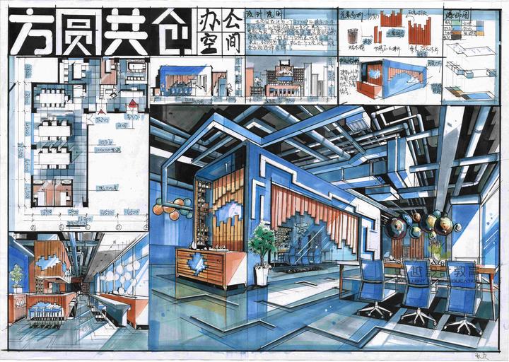 室内考研办公空间设计!! - 知乎