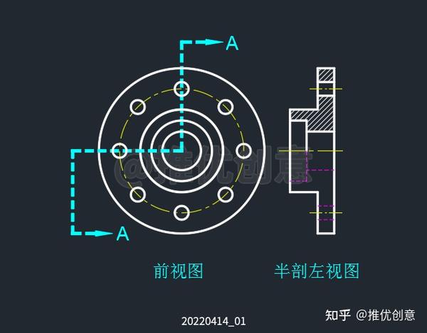 机械制图半剖视图图片