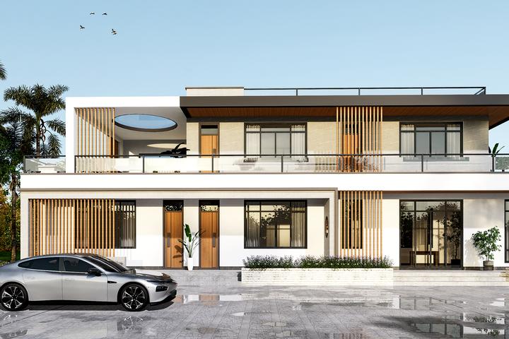 广西北海丨255m大面宽与小进深结合的现代别墅简约而不简单