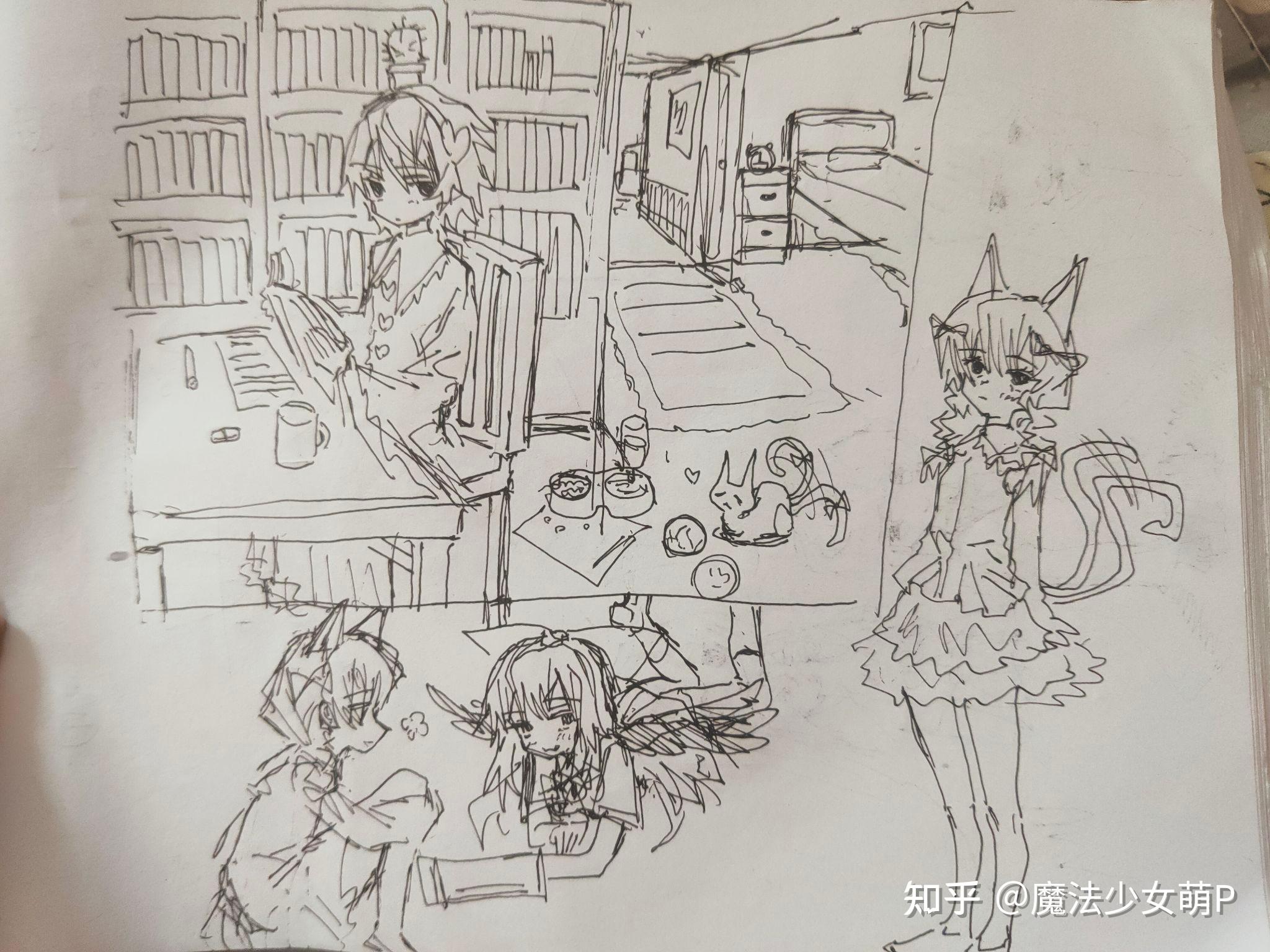 可以看看你们上课无聊时在草稿纸上画的画吗