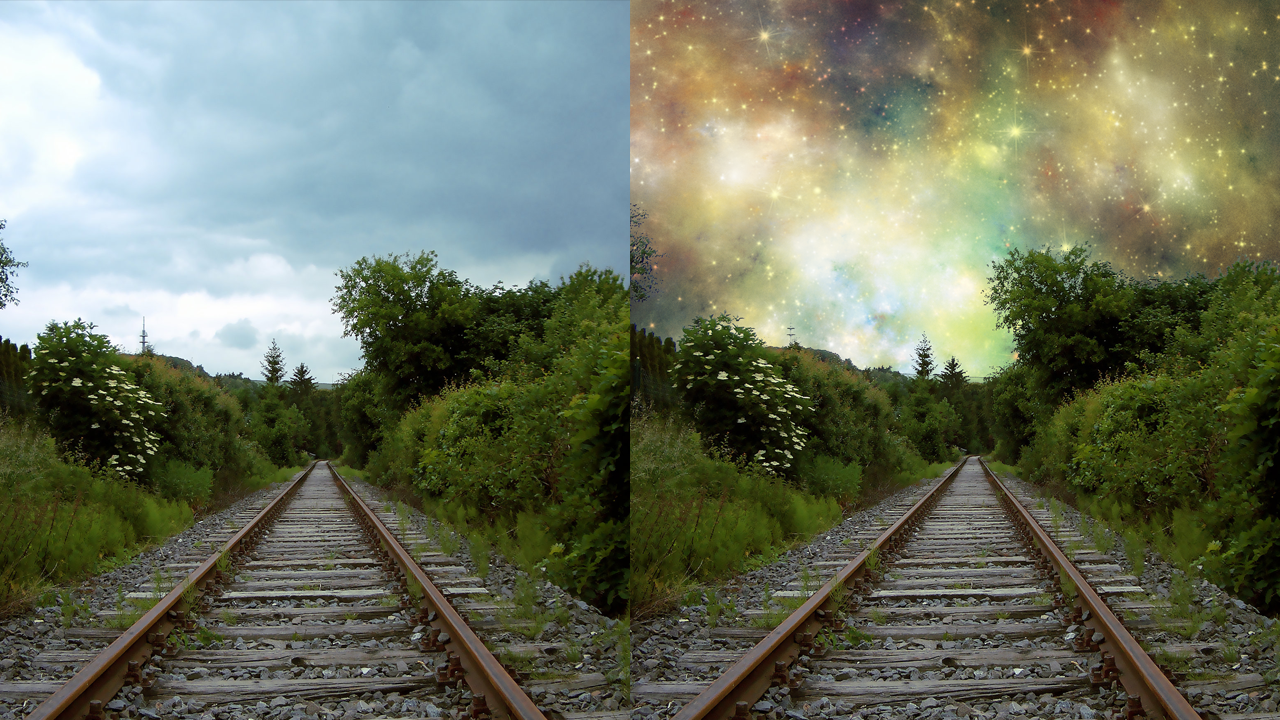 ps视频教程通道抠图换天空