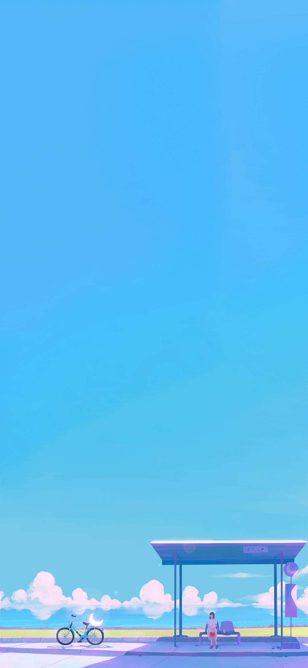 请问大家有没有类似这样的半屏壁纸