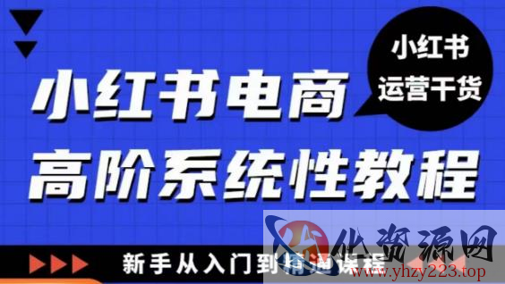 小红书电商高阶系统教程，新手从入门到精通系统课