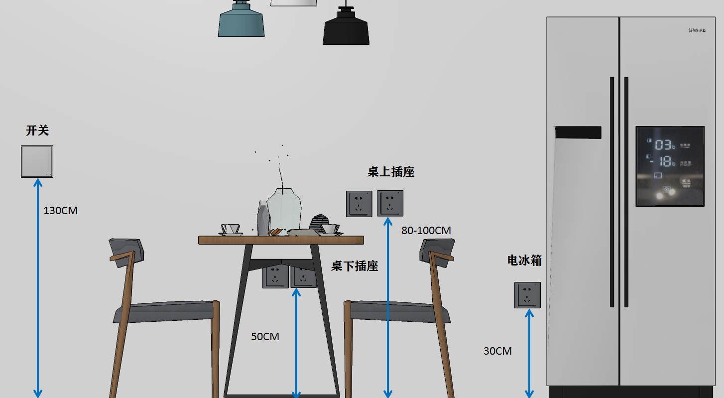 中.弱電箱弱電箱內留好插座可以將路由器放在仔細看清廚房和衛生