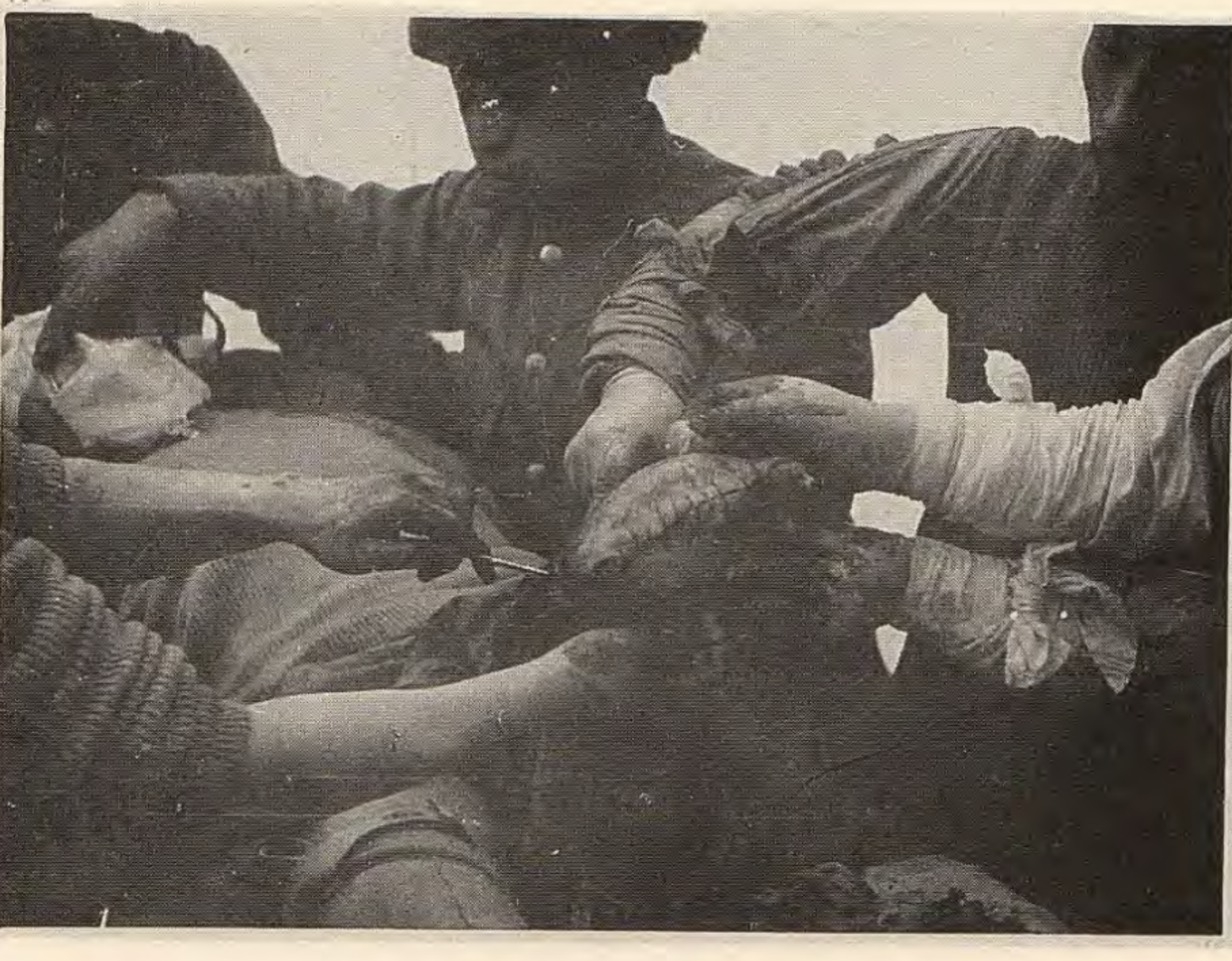 日军军医进行截肢缝合练习