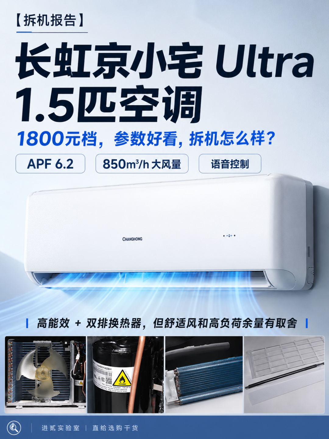 长虹京小宅 Ultra 空调拆机报告!1800元的1.5匹空调,参数好看,拆机怎么样?