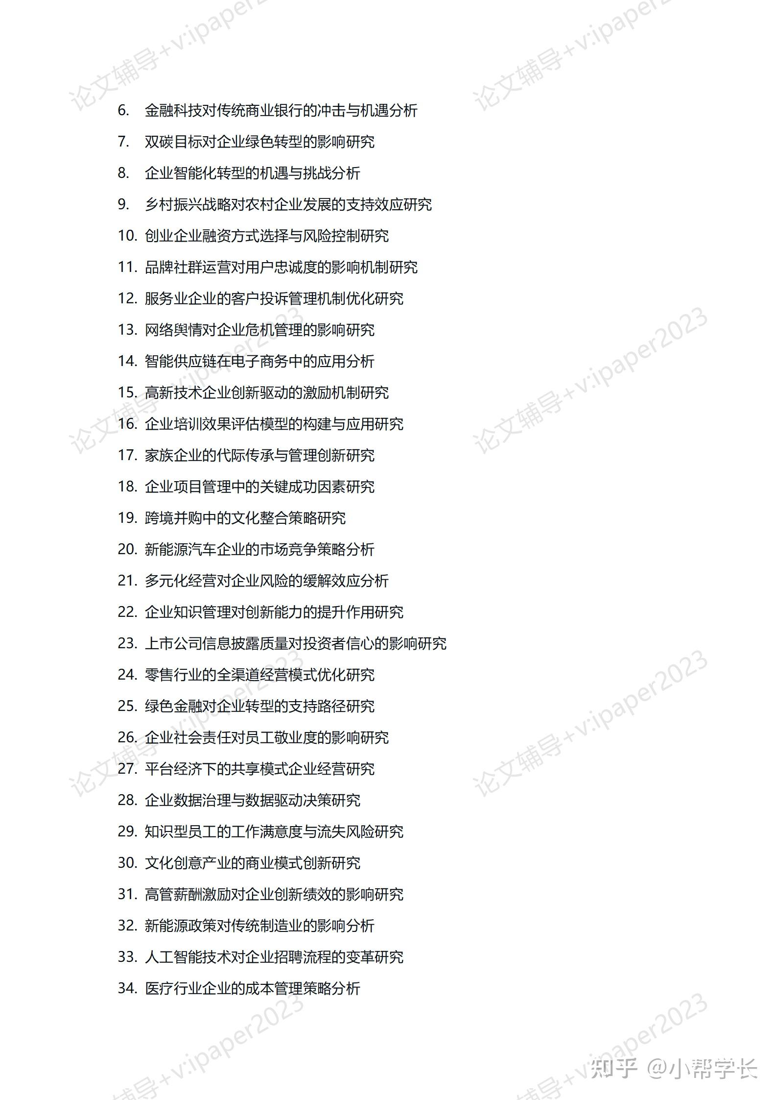 100个工商管理论文选题推荐(2025年最新) - 知乎