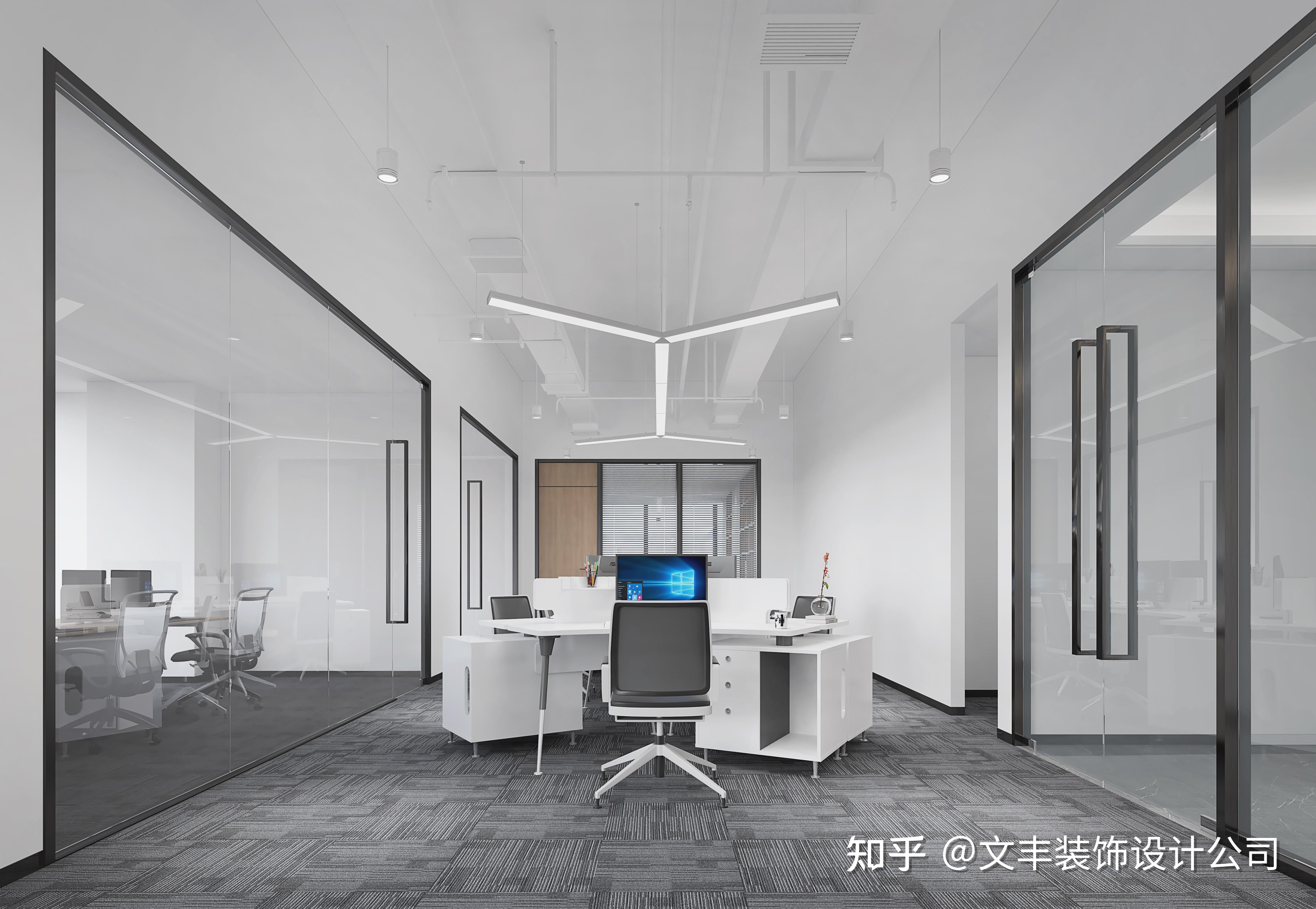 办公室如何合理布局?如何摆放4张办公桌,和一个茶几? - 知乎