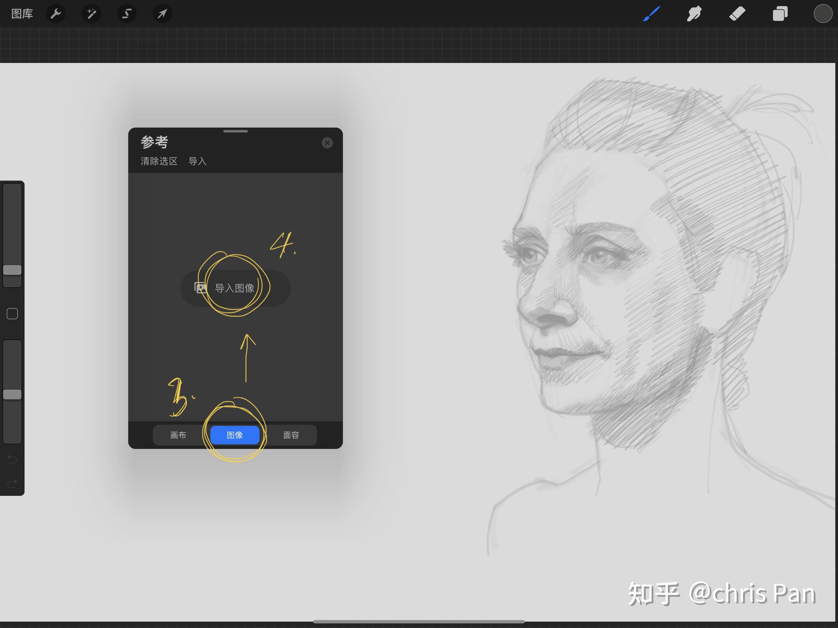 procreate怎么在旁边放照片