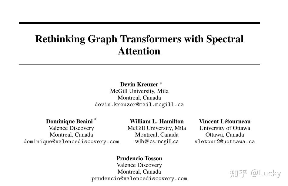 论文精读05 （2021）Rethinking Graph Transformers with Spectral Attention - 知乎