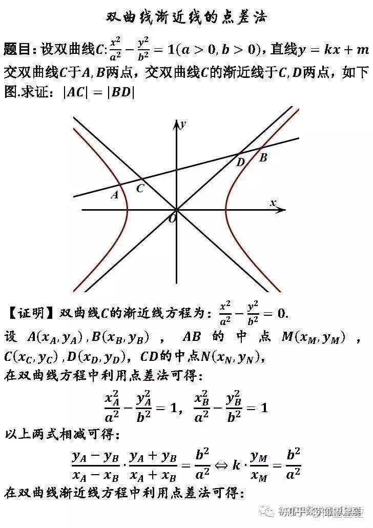 双曲线渐近线的点差法 - 知乎