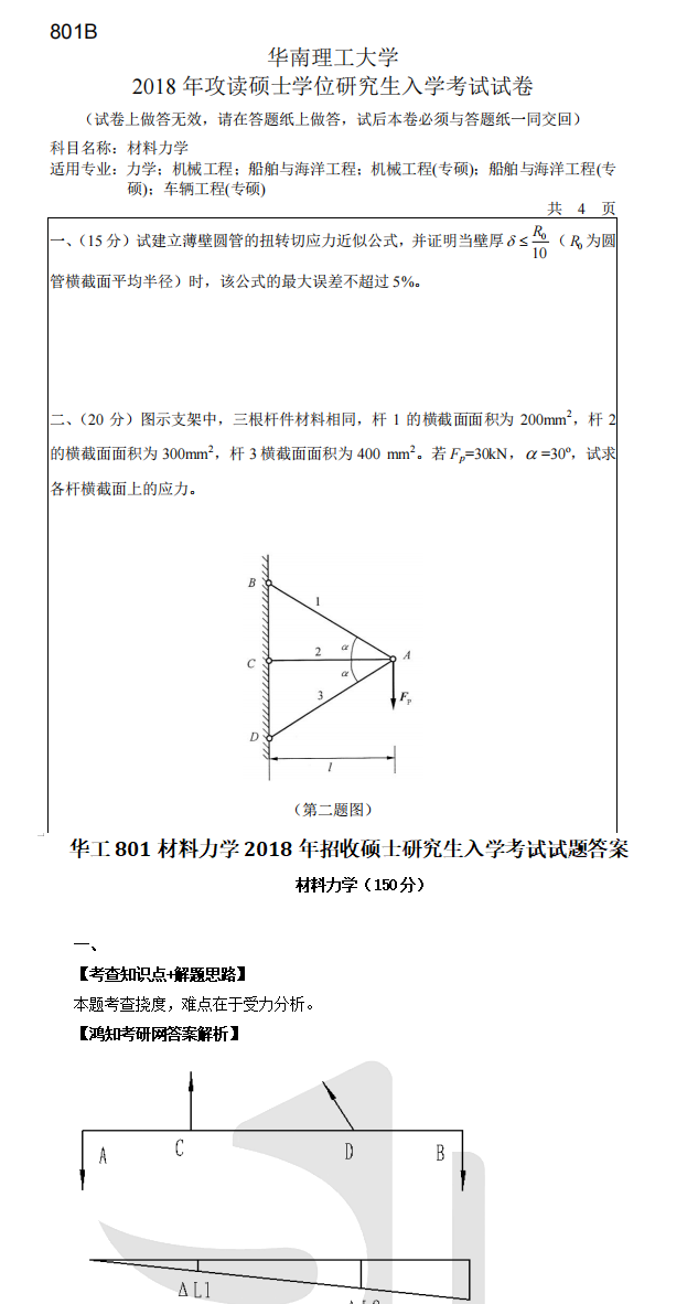 2026华南理工大学机械力学土木考研全套资料【1995-2025年华工807材料力学考研真题与答案+笔记题库】 - 知乎