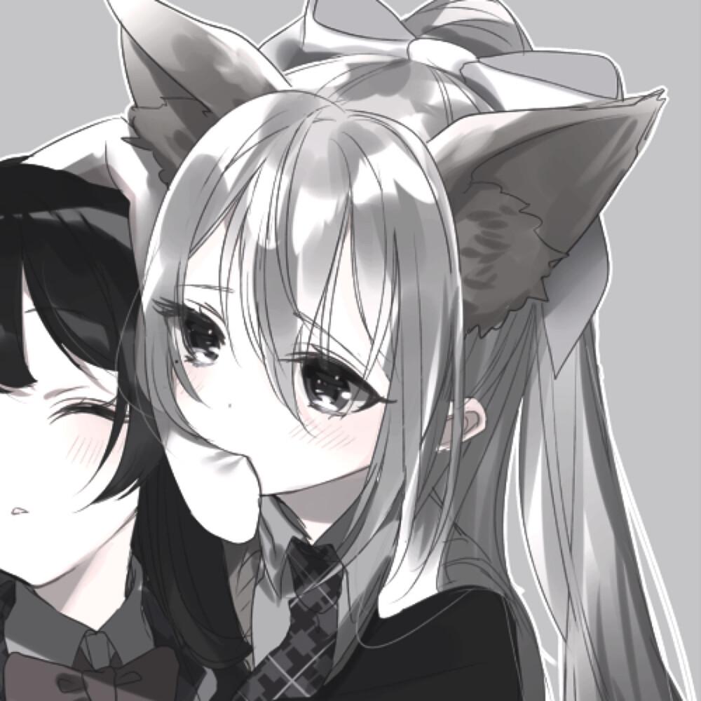 求黑白色系的动漫闺蜜头像? - 知乎