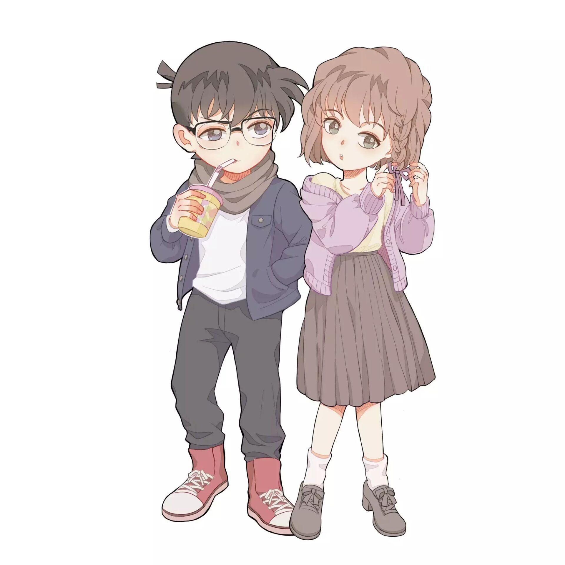 有没有柯南和灰原哀的情侣头像? - 知乎