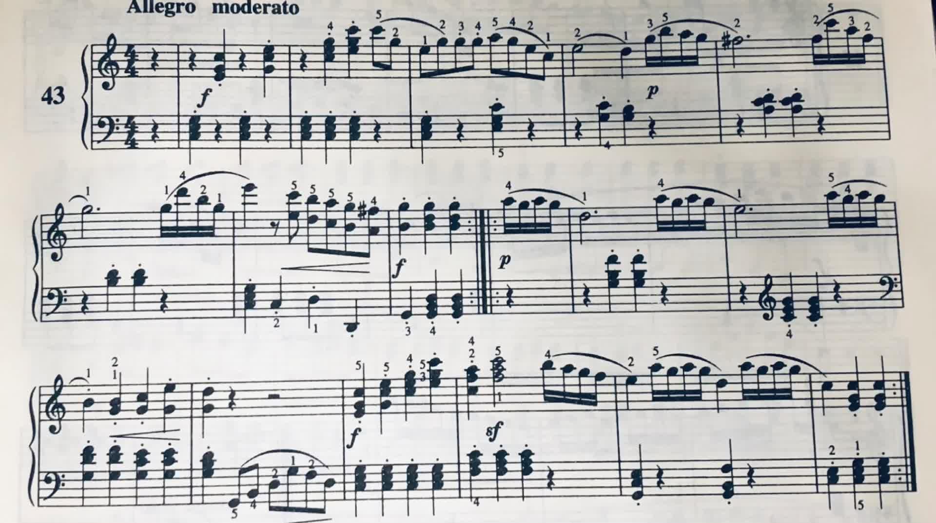 60后学钢琴分享车尔尼599第43首我的练习难点及解决方法欢迎交流