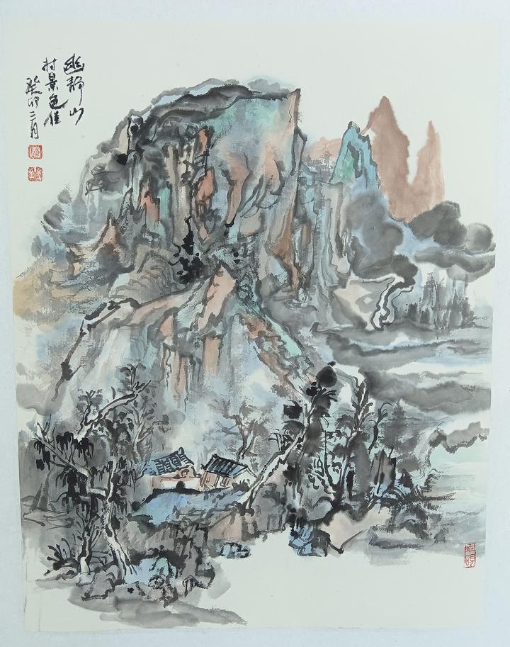 中国人画家陳芸水彩画作品-