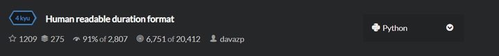 Human Readable Duration Format 4kyu Python 