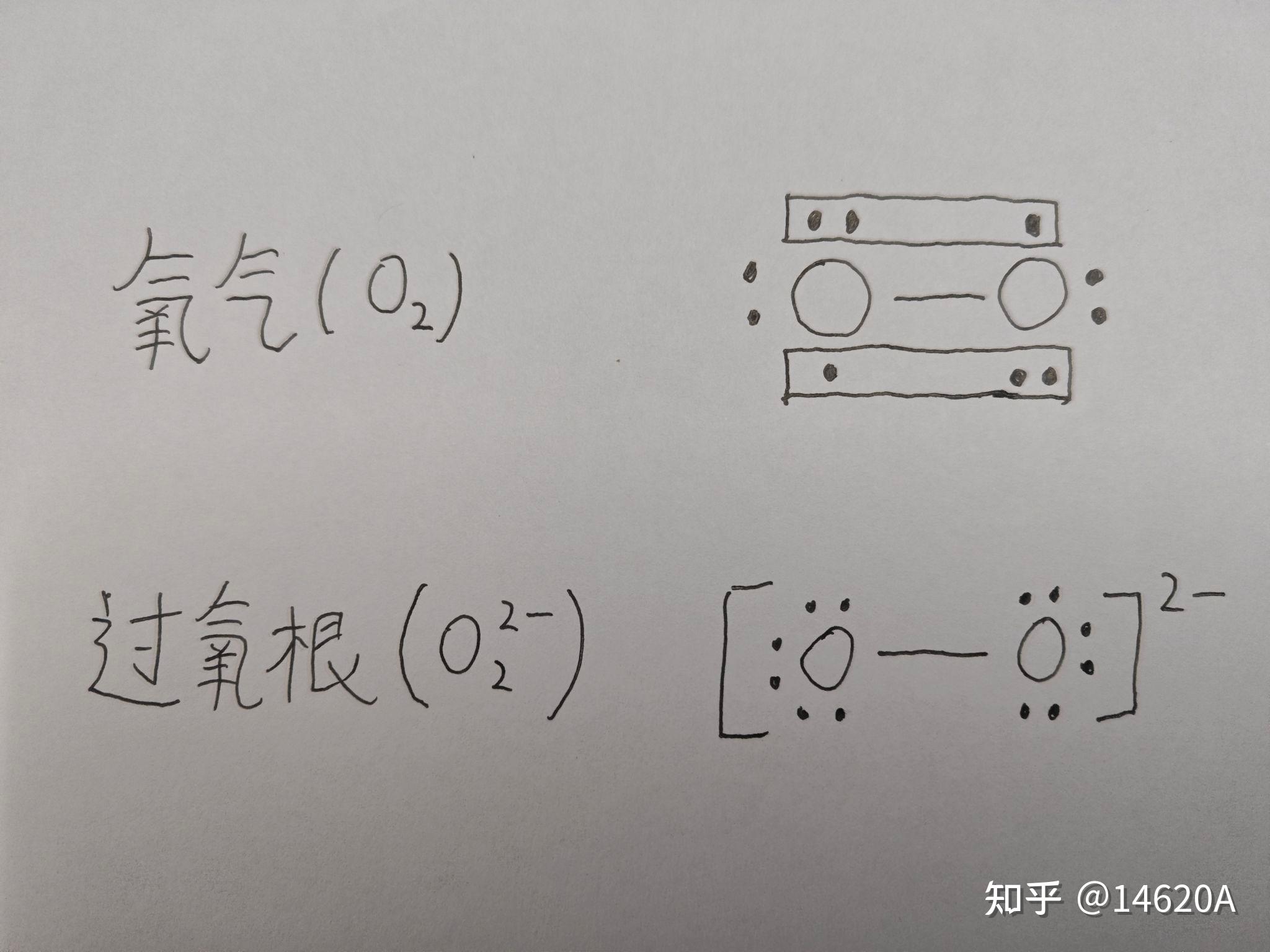 为什么一个氧气分子有两个共用电子对,而一个过氧根只有一个共用电子