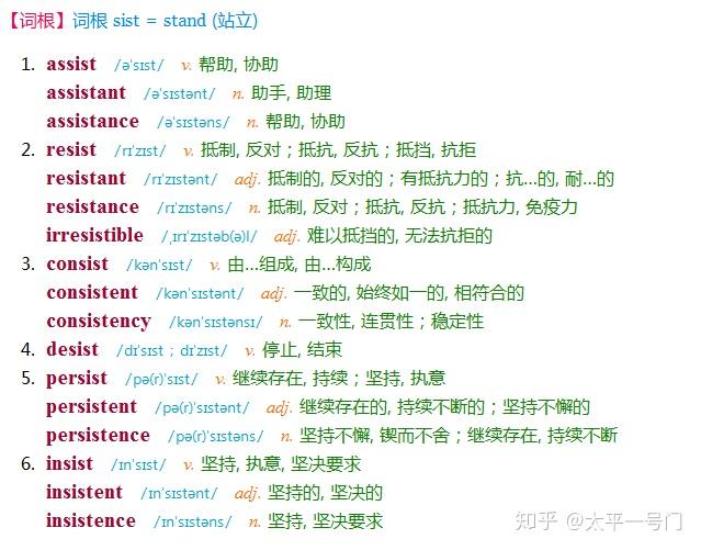 【词根】词根 sist = stand (站立) - 知乎