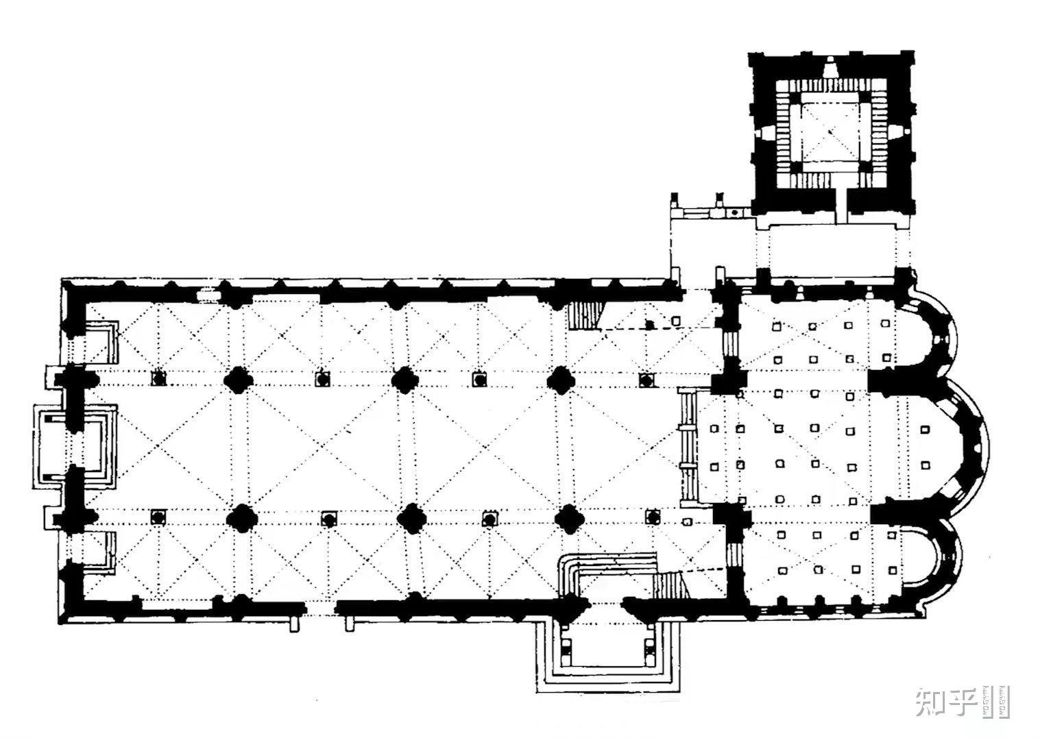 拉丁十字式教堂平面图图片