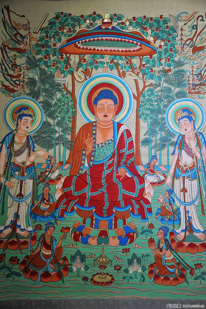 神游千年,大美敦煌】初唐-322窟-西龛彩塑配壁画、飞天热烈 神游千年,大美敦煌】初唐-322窟-西龛彩塑配壁画、飞天热烈