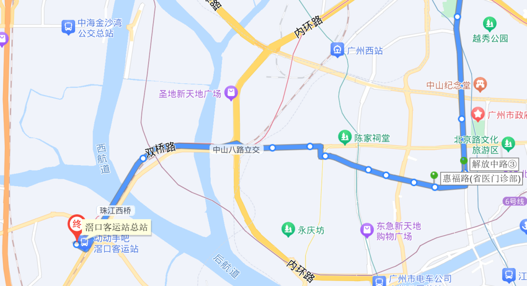 124路公交车的线路图图片