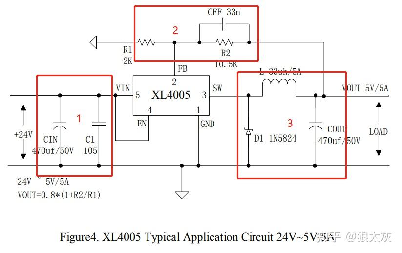 如何以xl4005为中心的dc-dc降压型开关电源,分析电路运行原理? - 知乎