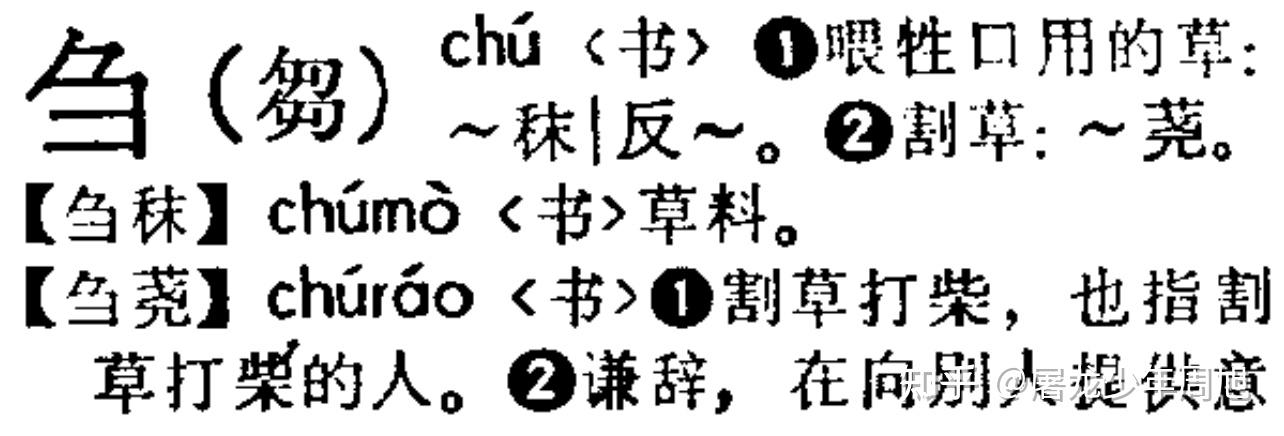 刍狗这个「刍」字一直都读 chu 吗?以前有过 zou 这个读音吗? - 知乎