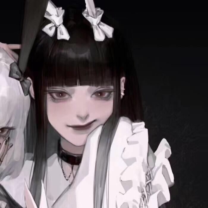 求黑白色系的动漫闺蜜头像