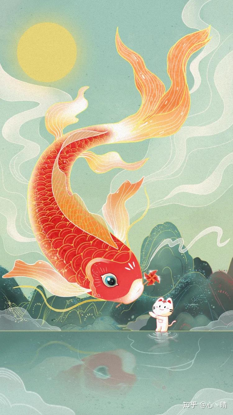 有哪些百看不厌的锦鲤壁纸? - 知乎