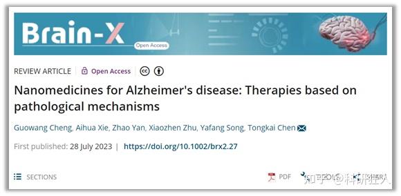 Brain-X | 广州中医药大学陈桐楷课题组:靶向病理机制的抗AD纳米药物 - 知乎