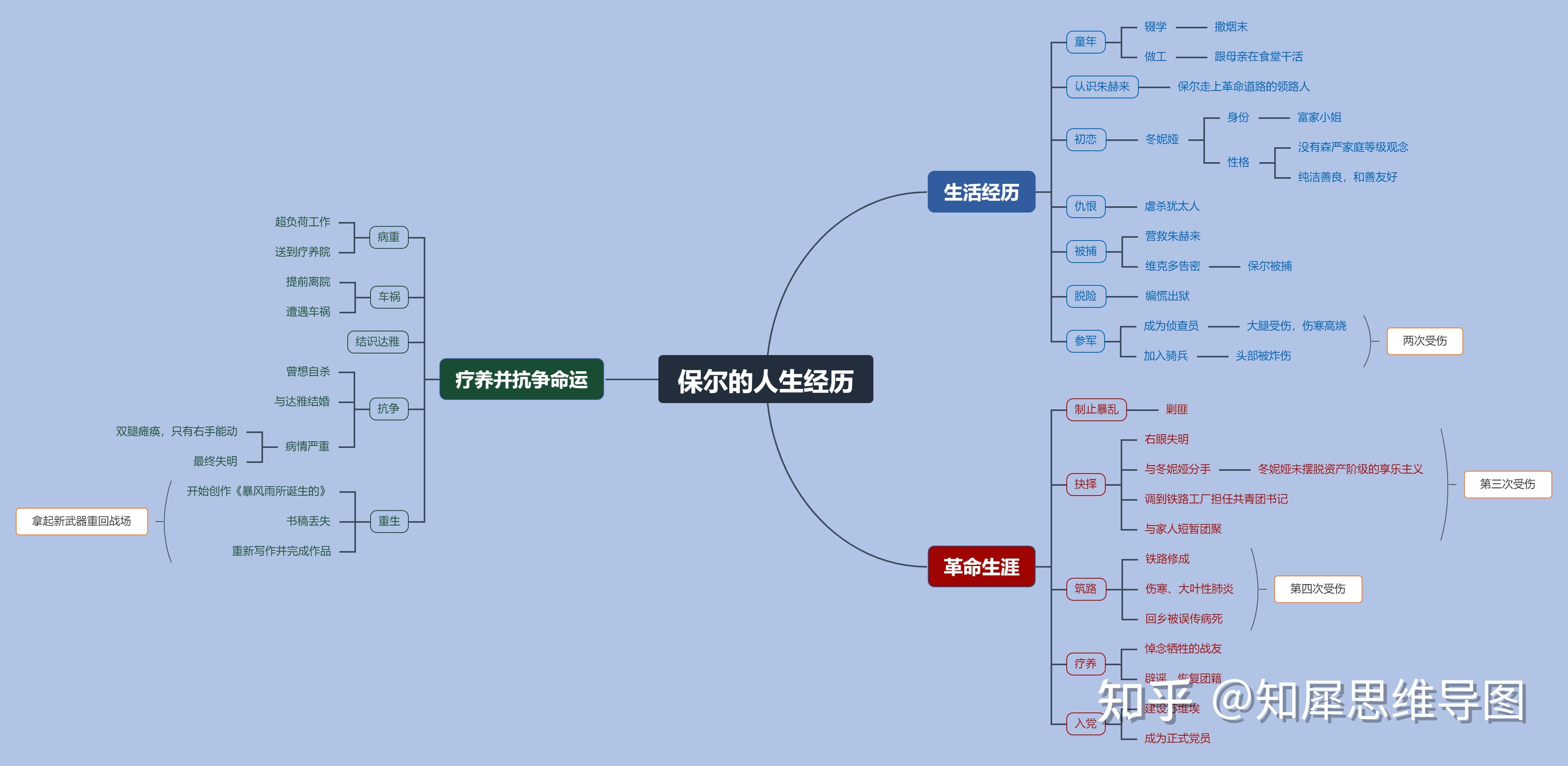 保尔成长阶段思维导图图片