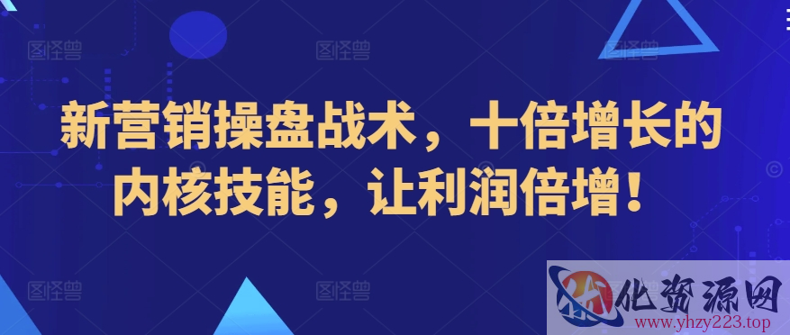 新营销操盘战术，十倍增长的内核技能，让利润倍增！