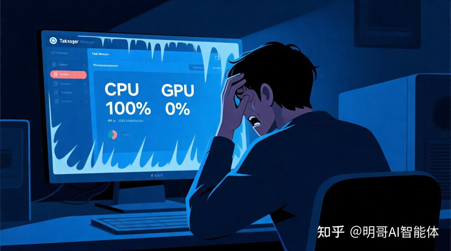 AMD卡跑大模型只用CPU不用显存,电脑天天卡死,最后找到了4条出路