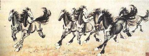 程章 八駿圖 清郎世寧八駿圖軸- 故宮