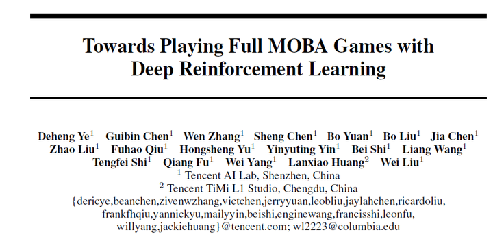 Towards Playing Full MOBA Games 王者荣耀 nips2020 - 知乎
