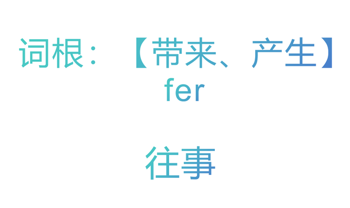 词根:【带来、产生】fer-往事 - 知乎