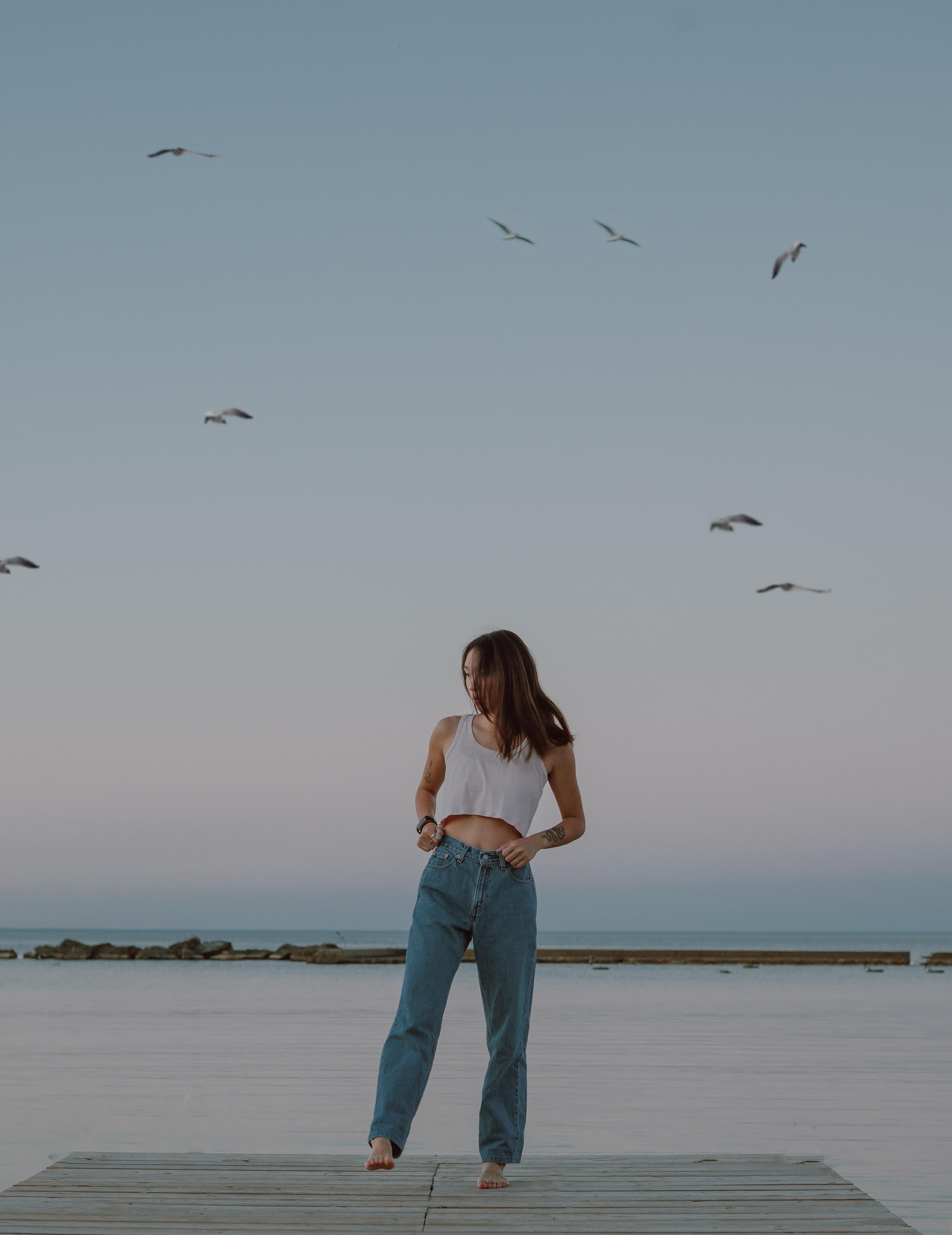 海鸥翱翔大海间