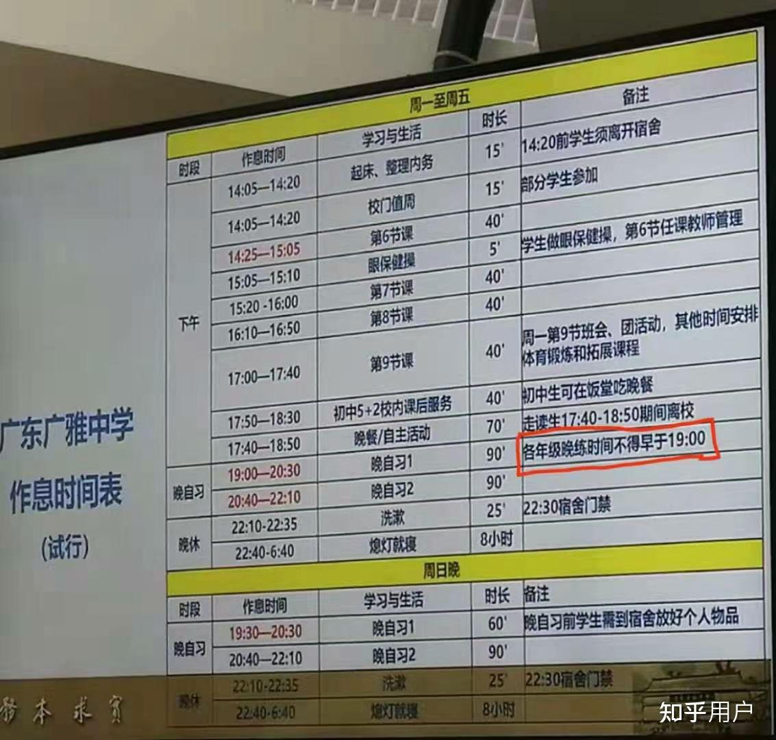 如何看待广东广雅中学2021年的作息时间表引发新高二众怒?