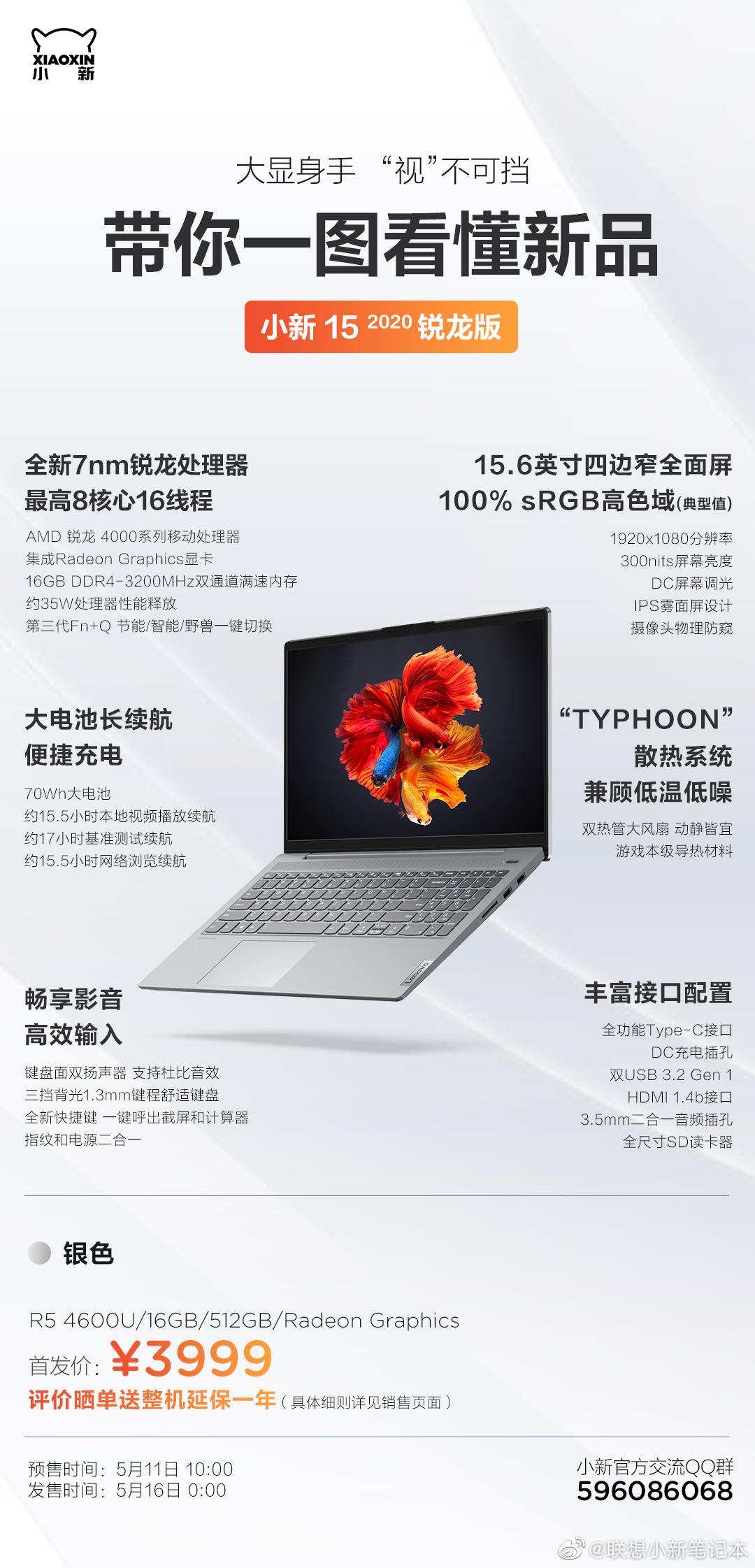 如何评价联想小新15r54600u版本首发3999