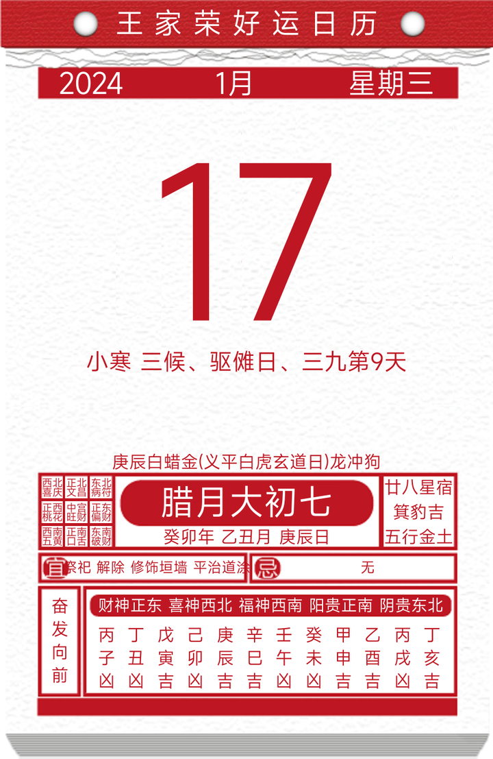 今日黄历运势吉日2024年1月17日- 知乎