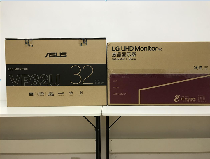 32寸的IPS面板4K 60Hz两款型号开箱华硕VP32UQ LG 32UN650 - 知乎